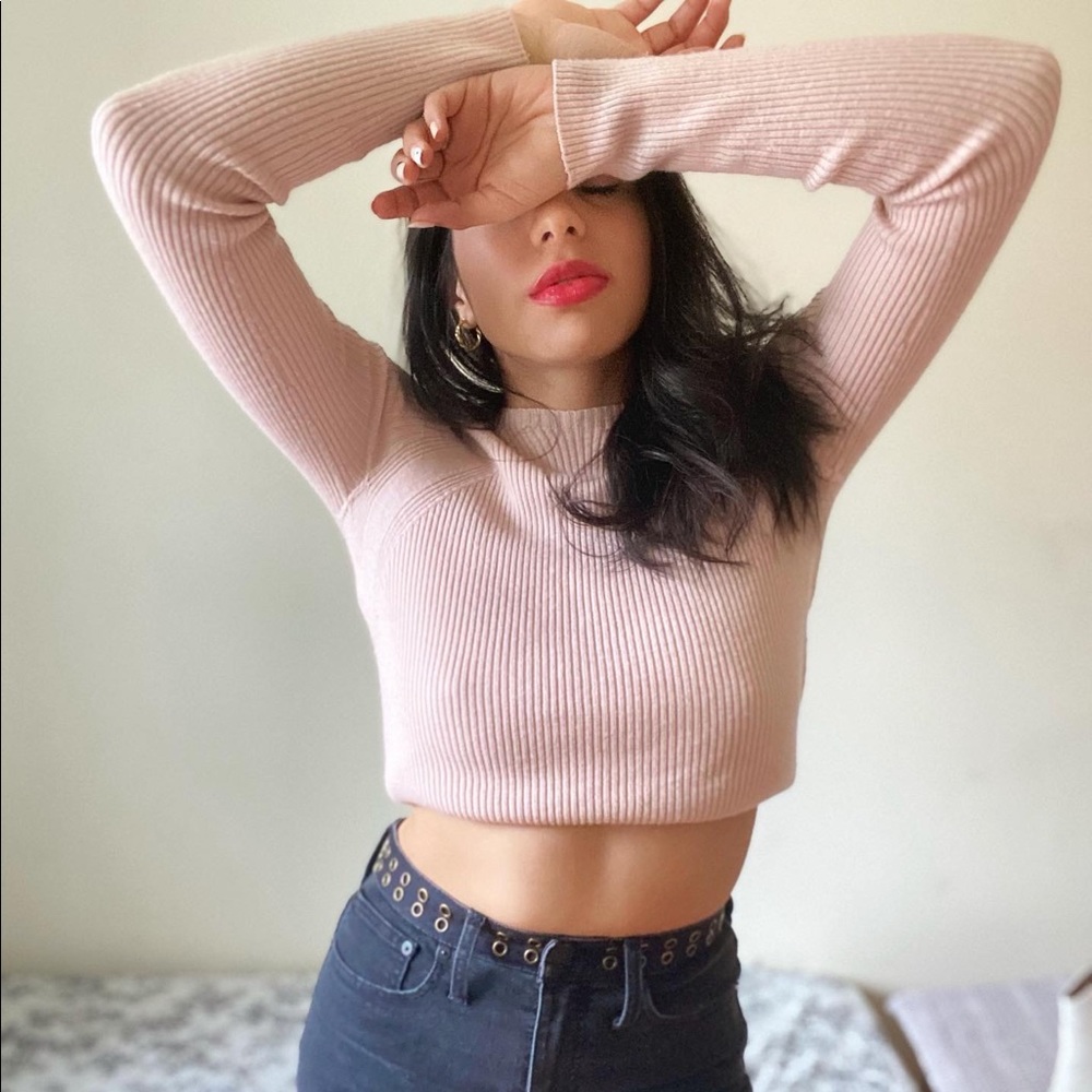 Uu Uniqlo 100% wool pink sweater